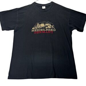 B&C Collection T-Shirt Heidelberg Germany XXL Black Cotton Embroidered Souvenir